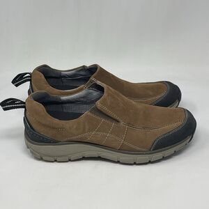 Clarks Wave Brook Waterproof Shoes Womens 10 M Brown Leather Slip On Loafers